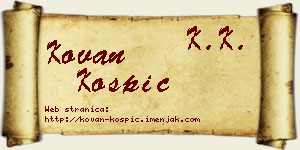 Kovan Košpić vizit kartica